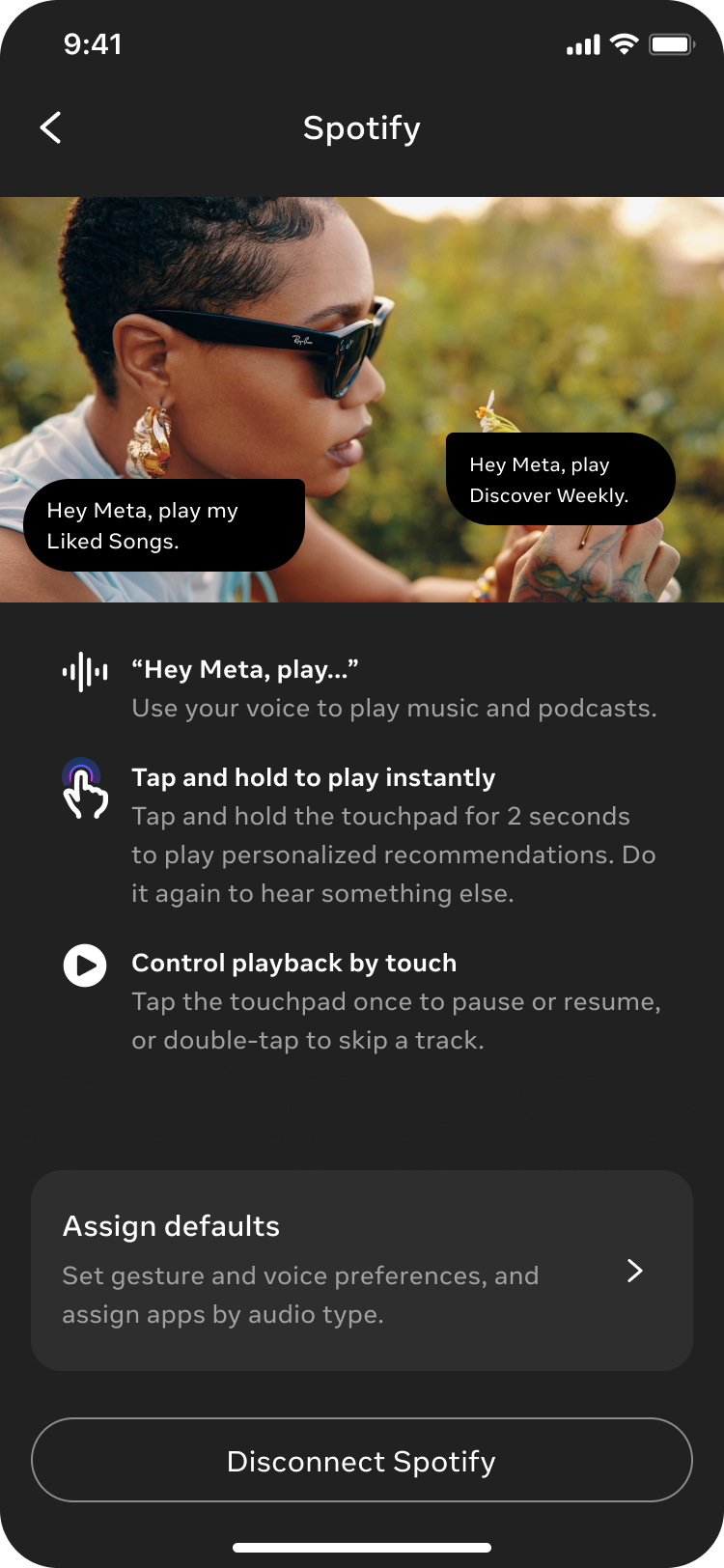 Spotify connected state in the partner setup flow